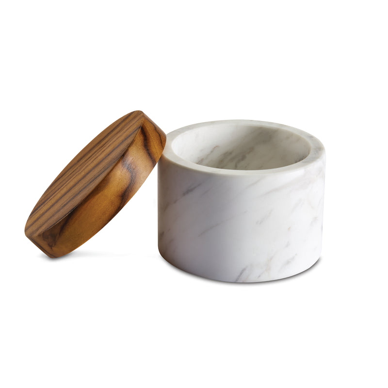 5.25-Ounce Marble Salt Cellar with Wood Lid – PotsandPans
