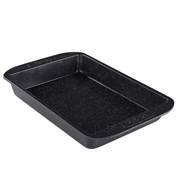 Prestige Stone Quartz Bakeware Nonstick Baking Pan, 8.5-Inch x 12.5-Inch, Black with Gold Speckle