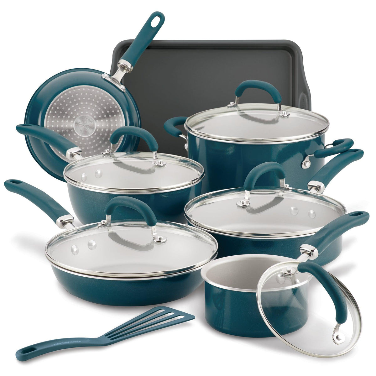 Create Delicious 13-Piece Hard Anodized Nonstick Induction Cookware Set