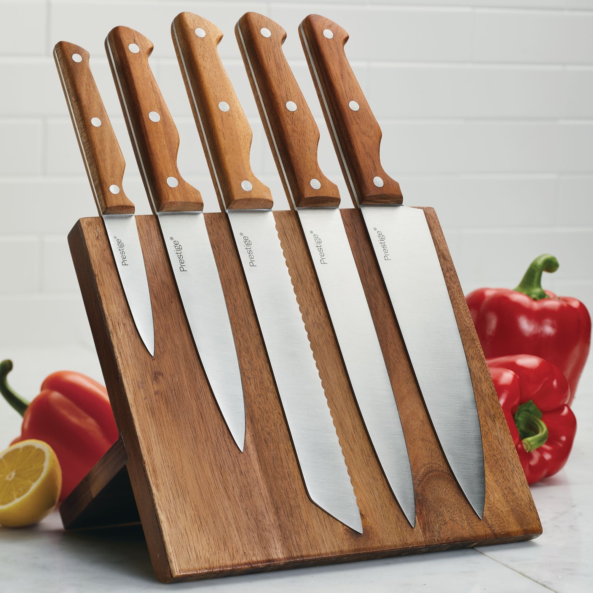 Acacia 6Piece Knife Block Set PotsandPans