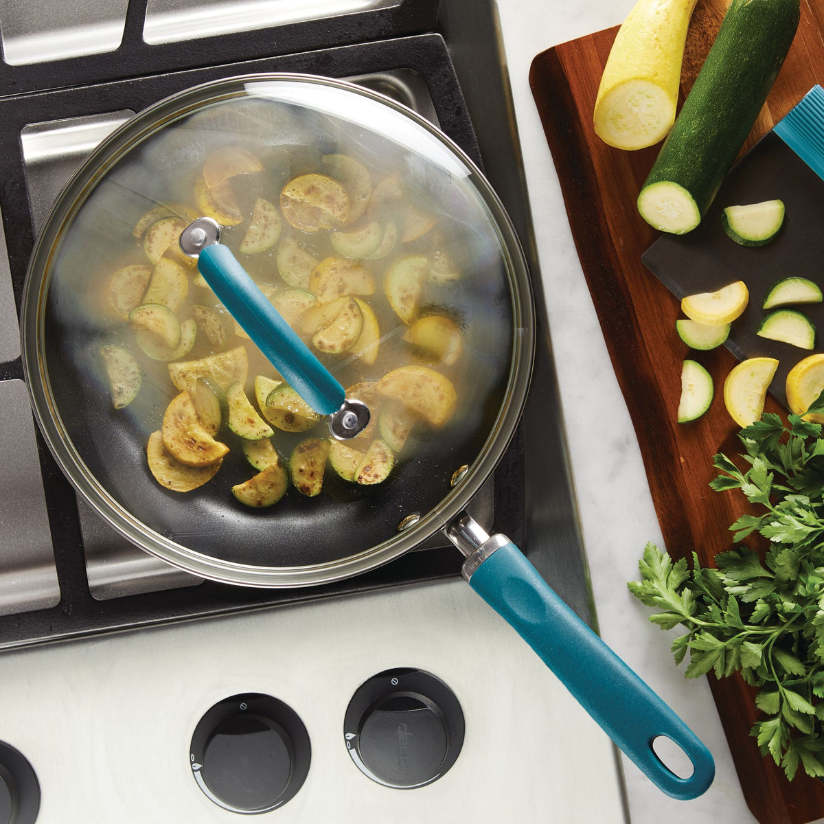 Create Delicious 10.25-Inch Hard Anodized Nonstick Induction Covered Deep Skillet