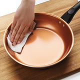 Glide Copper Ceramic 4-Quart Covered Saute with Helper Handle