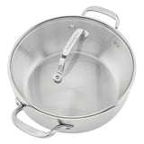 Stainless Steel 3-Ply Base 4-Quart Casserole with Lid