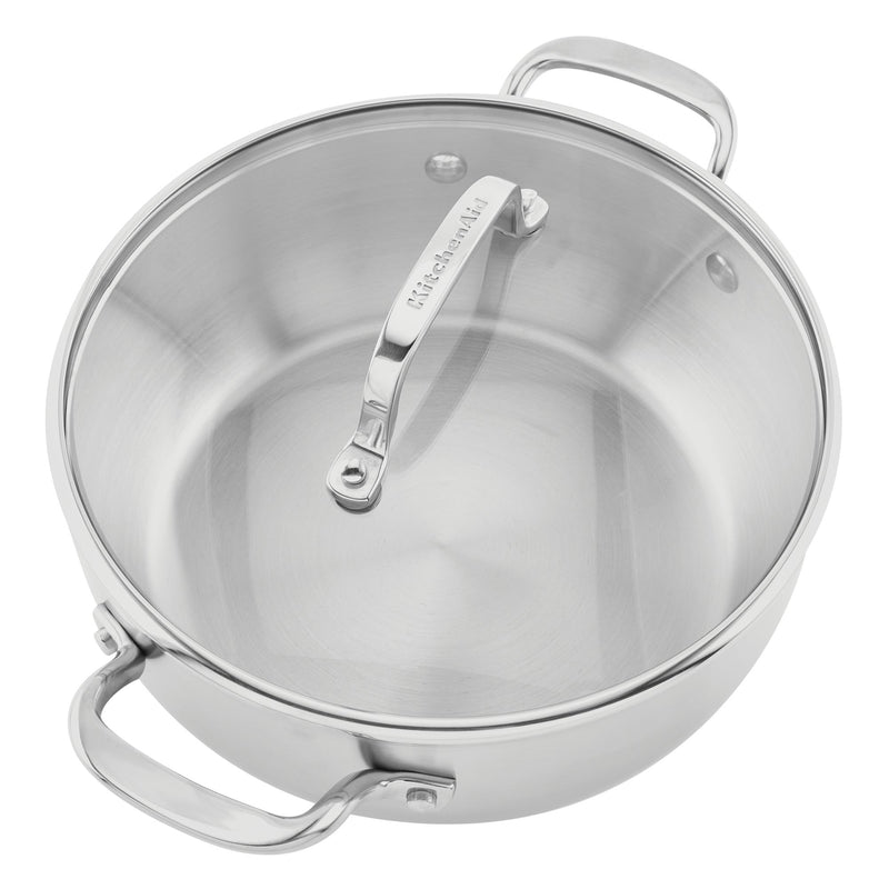3-Ply Base Stainless Steel 4-Quart Casserole with Lid