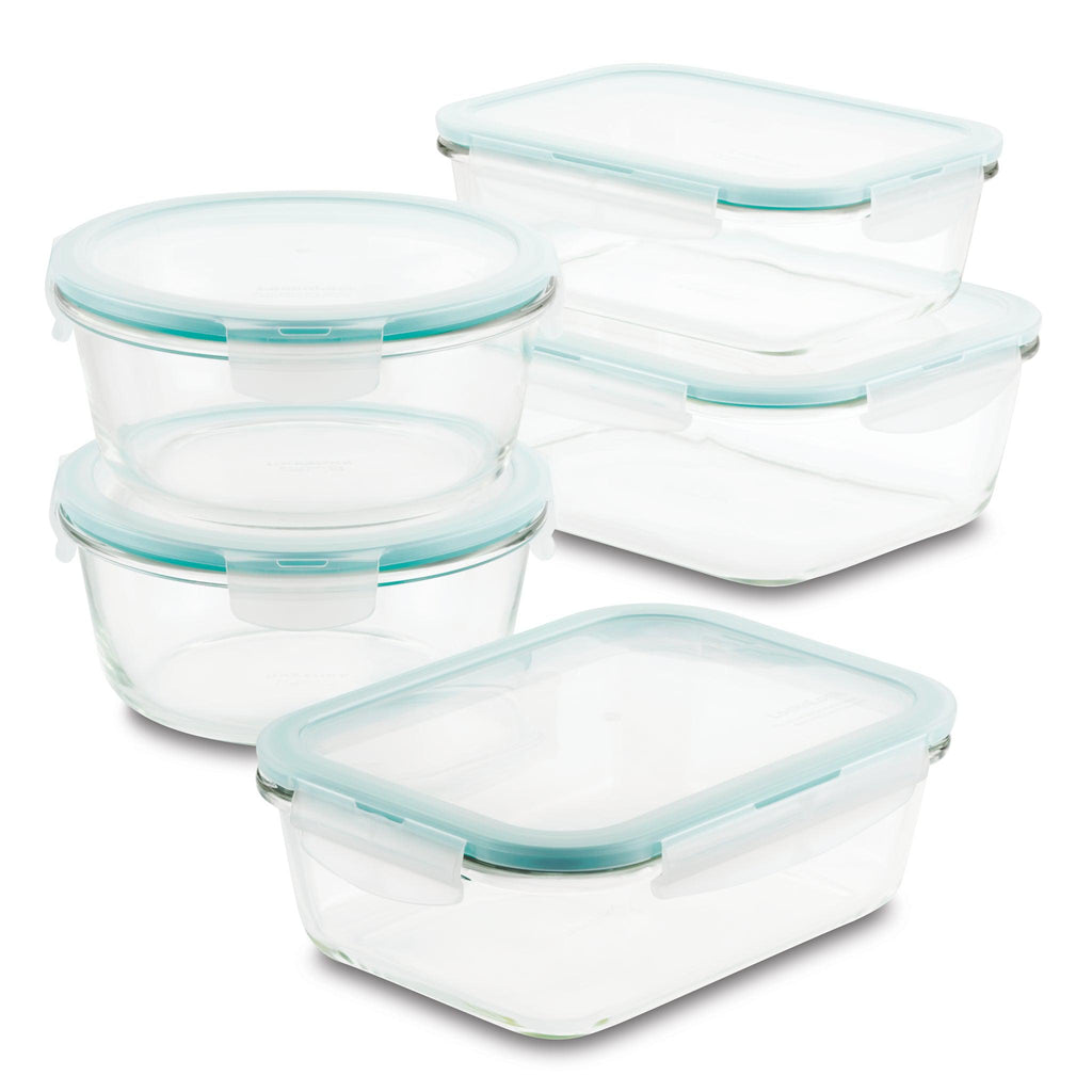 Airtight Leakproof Borosilicate Glass 10 Piece Glass Container Set