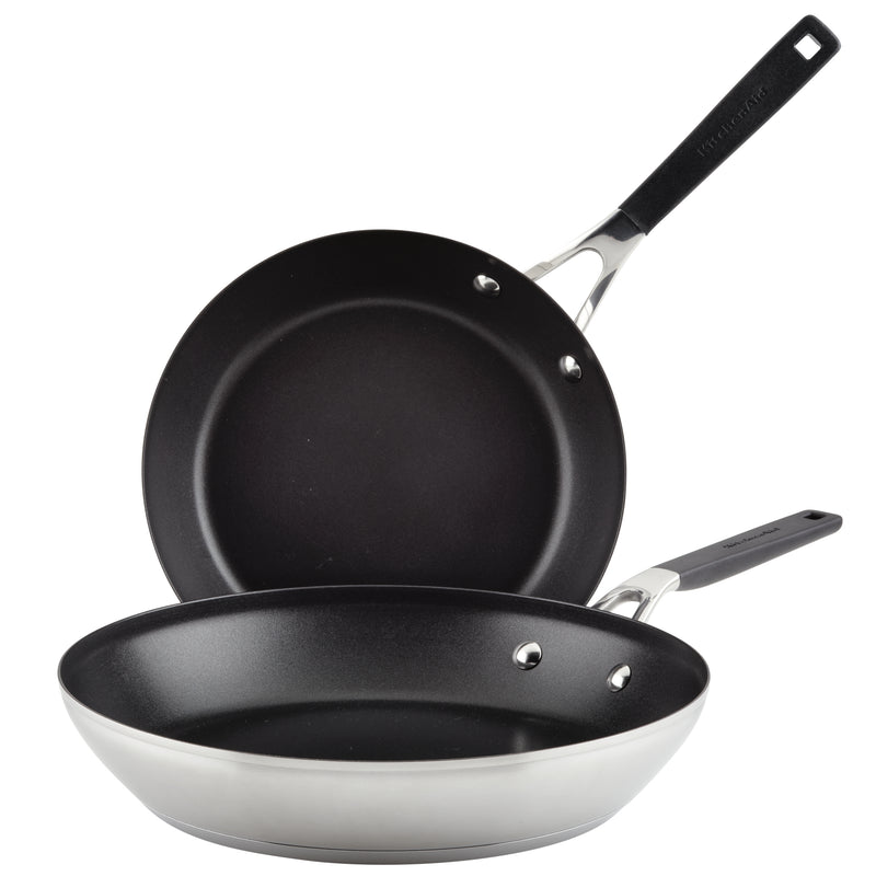 2-Piece Stainless Steel Nonstick Frying Pan Set