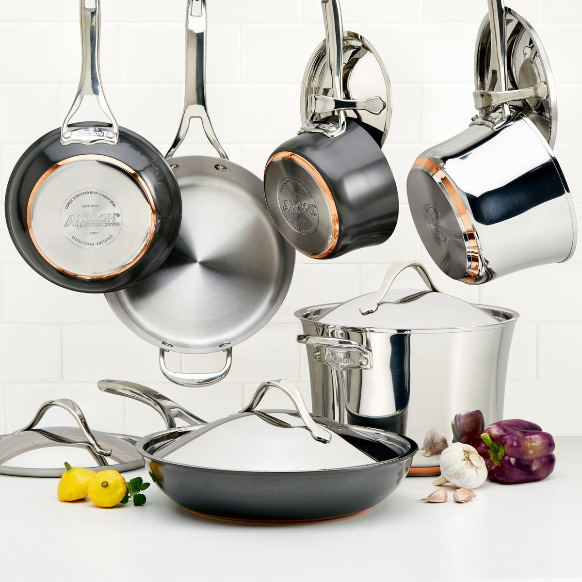 Nouvelle Copper Mixed Metals 11-Piece Cookware Set