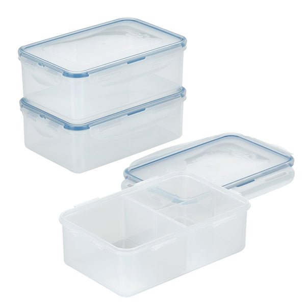3-Piece 32-Oz. Divided Rectangular Food Storage Containers