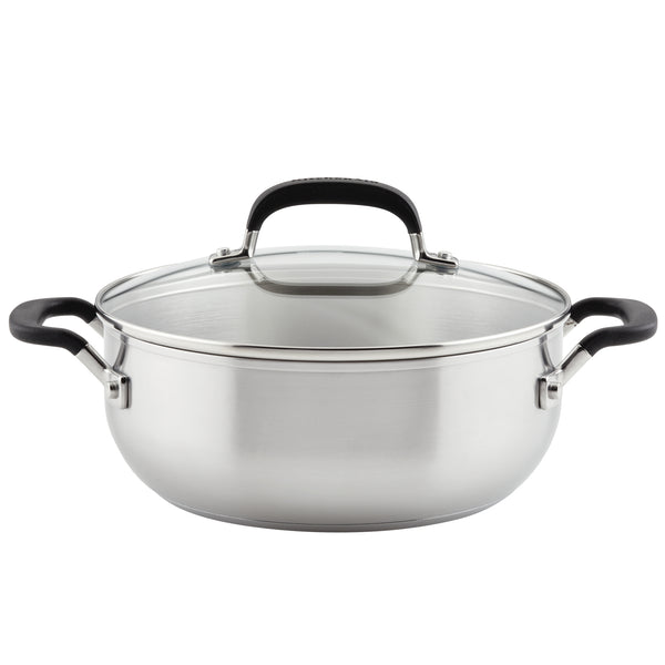 4-quart Covered Stainless Steel Saucepan