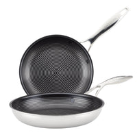 2-Piece Clad Stainless Steel Hybrid Nonstick Frying Pan Set