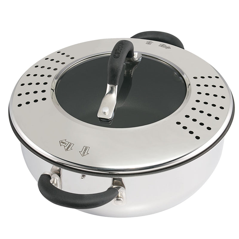 Momentum Stainless Steel 4-Quart Nonstick Straining Casserole