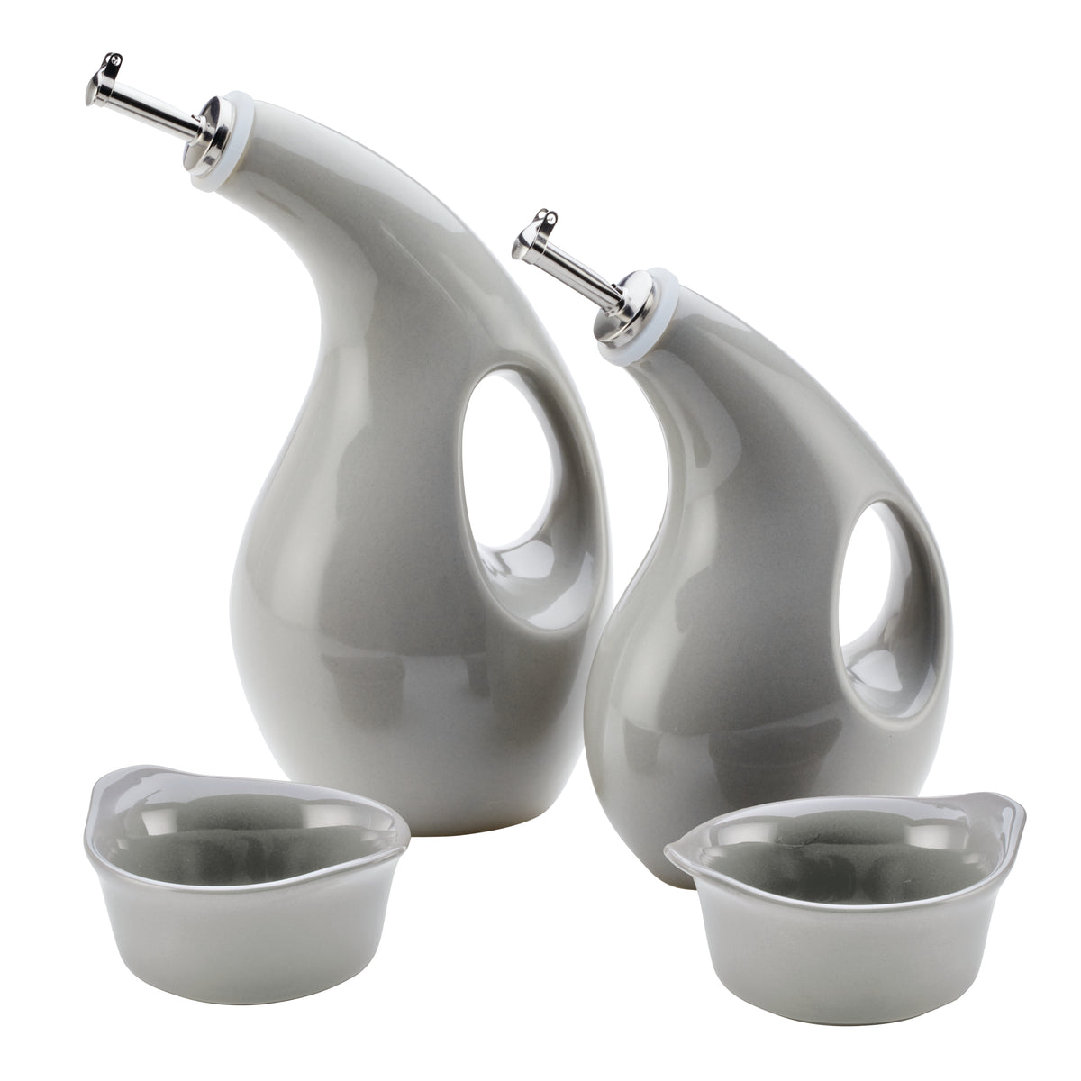 Ceramics EVOO Bottle and Ramekin Dipper Set