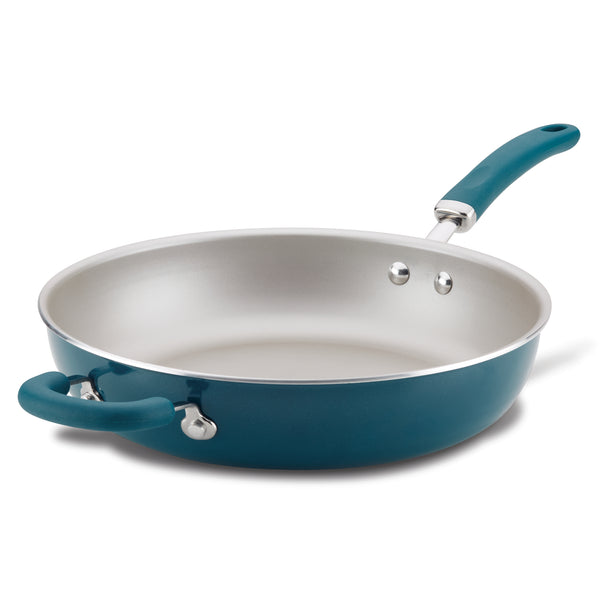 Create Delicious 12.5-Inch Hard Anodized Nonstick Induction Deep Frying Pan with Helper Handle