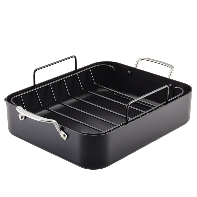 Hard-Anodized Roaster with Removable Nonstick Rack