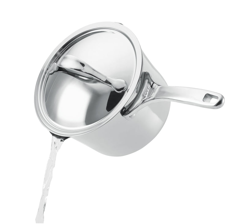Nouvelle Copper Stainless Steel 3.5-Quart Saucepan with Straining Lid