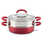 Create Delicious 3-Quart Hard Anodized Nonstick Induction Steamer Set