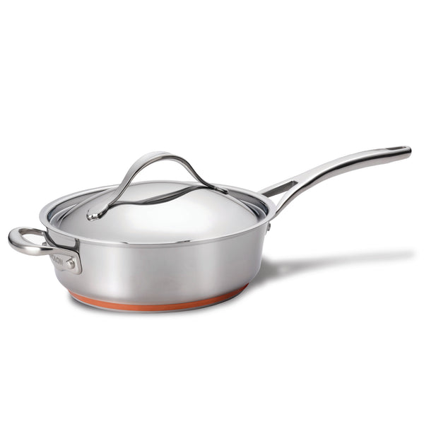 Nouvelle Copper Stainless Steel 3-Quart Sauté with Helper Handle